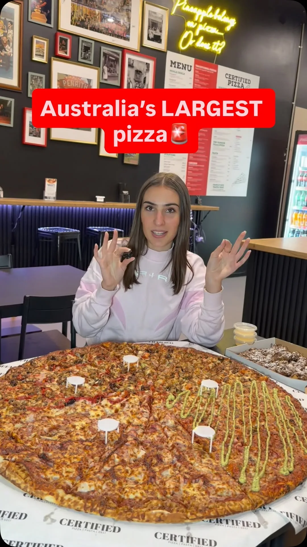 Instagram post: Appropriate servings only x @certifiedpizzastmarys 