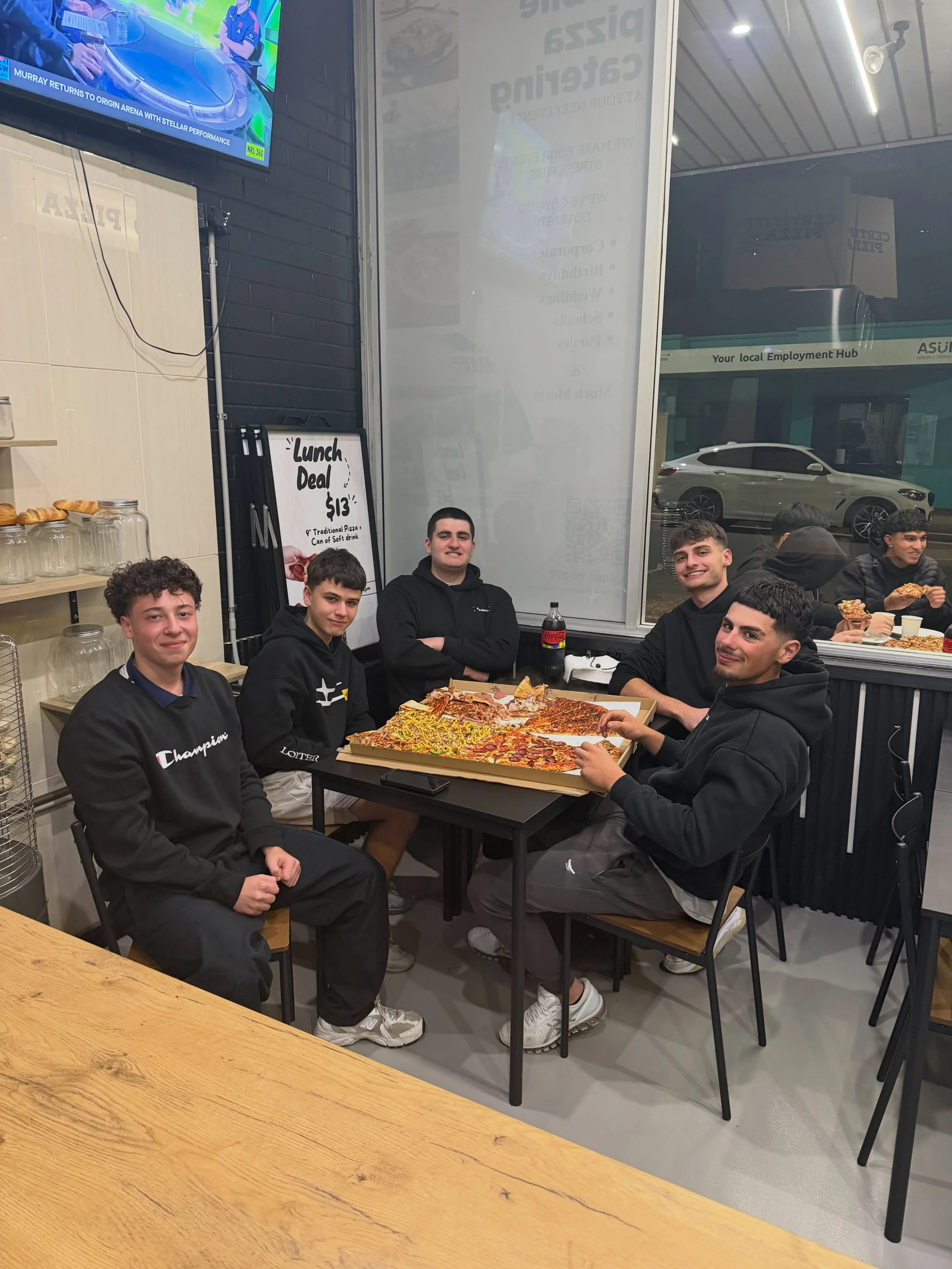 Instagram post: Not one single slice of pizza was left after these pictures🙄🥱 #pizza #30inchpi