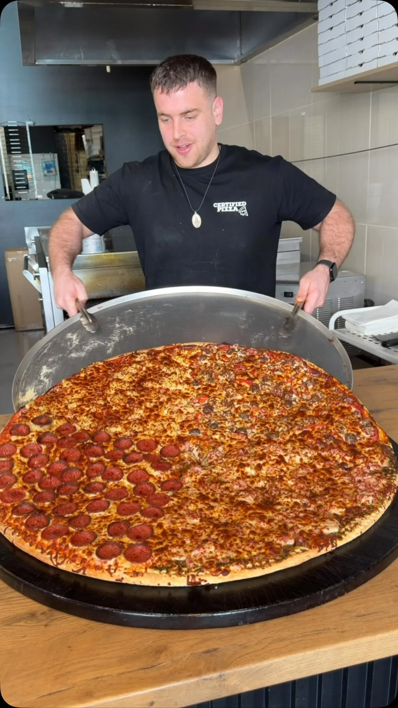 Instagram post: Massive 30inch Pizza 